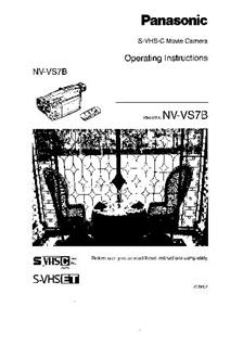 Panasonic NV VS 7 B manual. Camera Instructions.